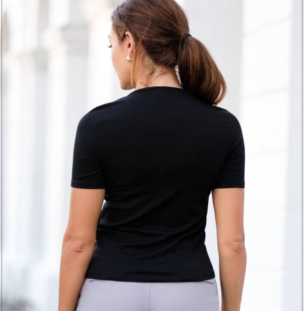 Short Sleeve Ribbed T-Shirt - Image 2