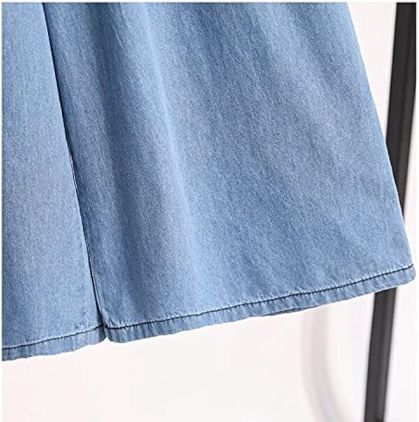 Classic Lace-Up Wide Leg Baggy Denim Pants for Women - Image 8