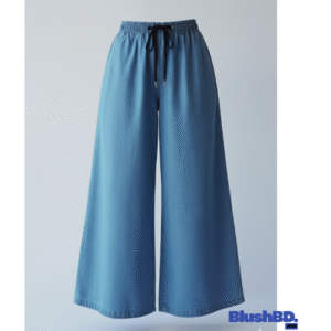 Classic Lace-Up Wide Leg Baggy Denim Pants for Women