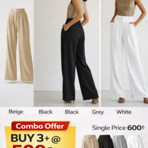 High waist wide leg pants.