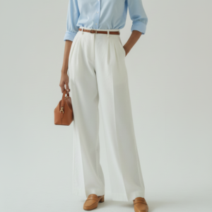 High waist wide leg pants.
