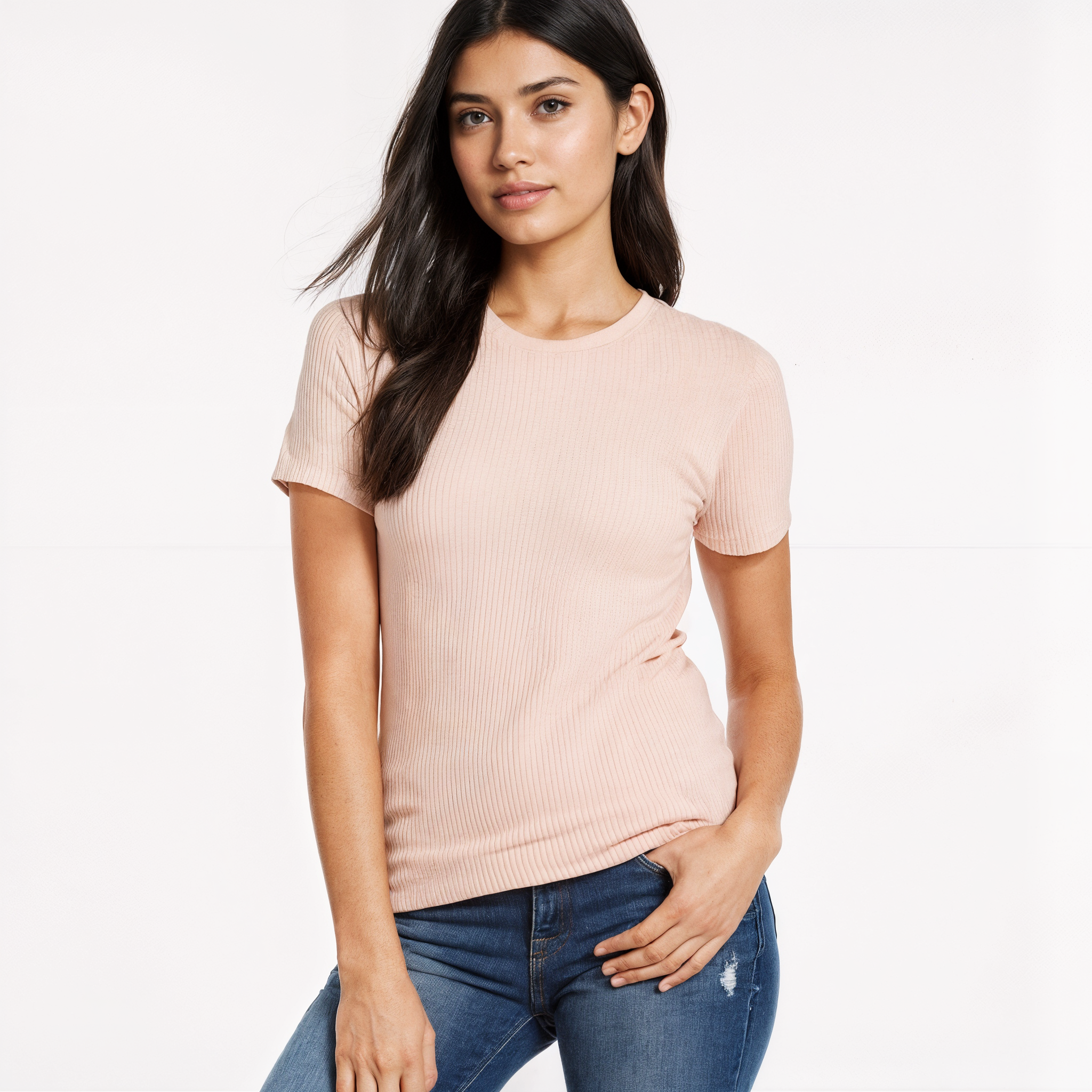 Short Sleeve Ribbed T-Shirt