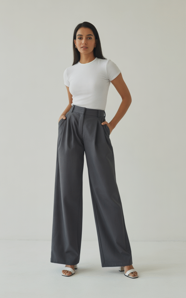 High waist wide leg pants. - Image 2