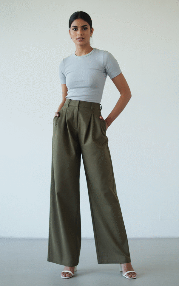 High waist wide leg pants. - Image 9