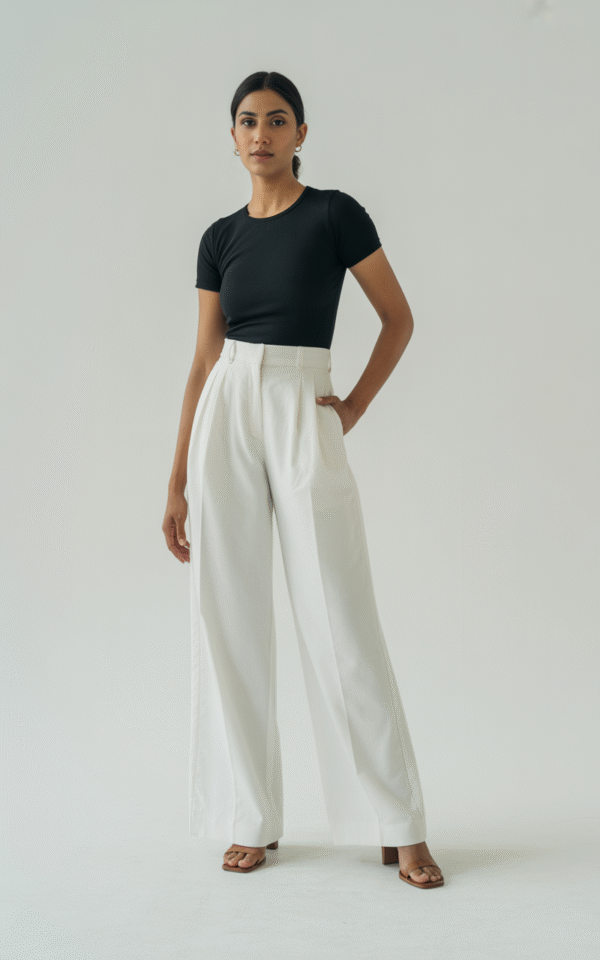 High waist wide leg pants. - Image 3