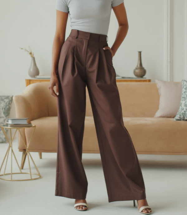 High waist wide leg pants.
