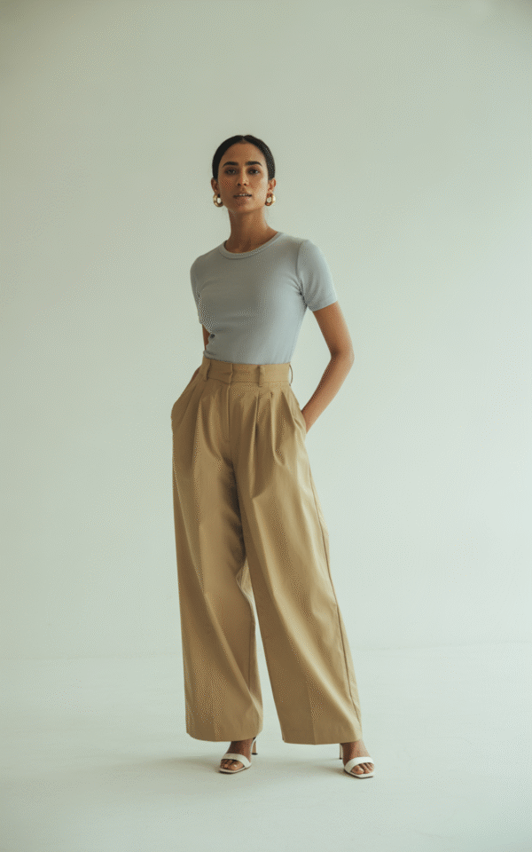 High waist wide leg pants. - Image 4